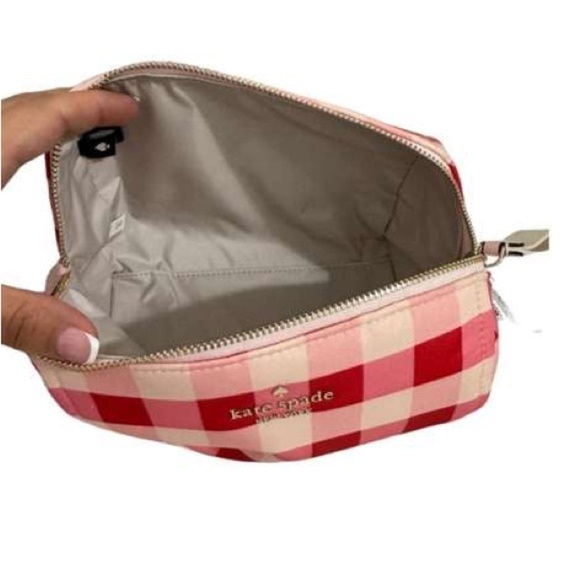 Kate Spade Red and White Gingham Pouch - Picture 2 of 3